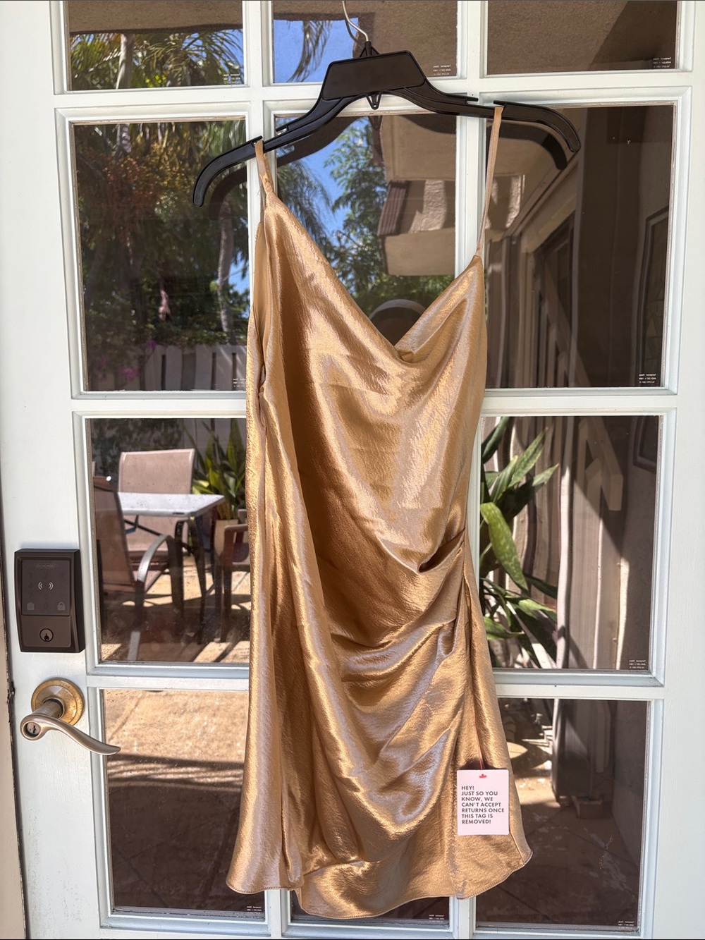 ASOS Gold One-Shoulder Satin Slip Dress